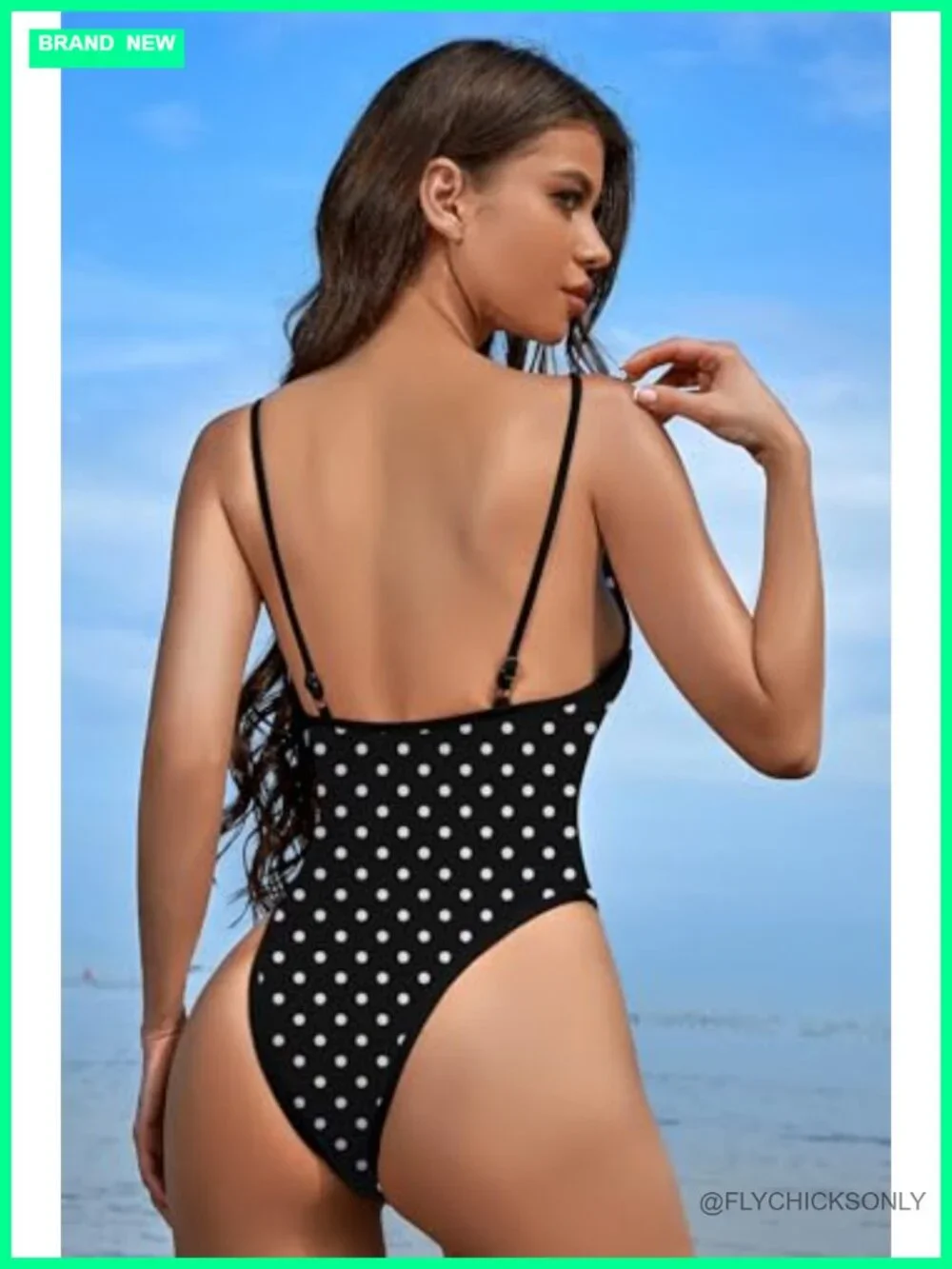 Women's Sexy Plunging V Neck One Piece Swimsuit Open Back High Cut Bathing Suit